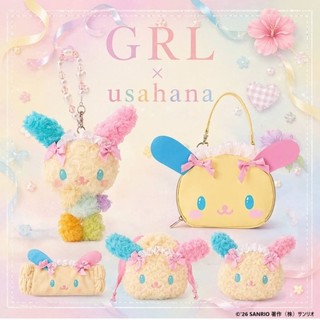 「現貨電子發票」 日本正版 三麗鷗 花小兔聯名GRL 蕾絲 蘿莉塔風格 娃娃 大頭吊飾 髮帶