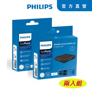 PHILIPS 飛利浦 HEPA 車用除菌空氣清淨機 專用替換濾網兩入優惠組 FILT120 PLUS