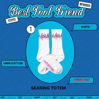 (Wings Select) BEST FOOT FRIEND BFF Searing Totem 火圖騰 兩色 襪子