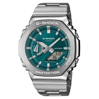 CASIO 卡西歐 G-SHOCK G-STEEL 時尚全金屬 八角形雙顯錶 男錶 GM-2110D-3A