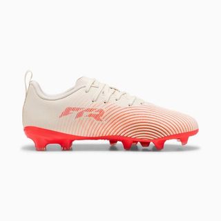 【樂買網】PUMA FUTURE 9 PLAY FG/AG Jr 兒童足球釘鞋 米紅 10919401