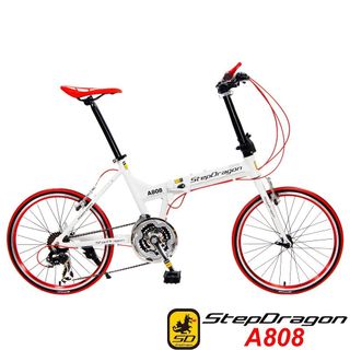 【StepDragon】領券再折A808 20吋451 日本 Shimano24速指撥式定位變速 鋁合金折疊車-服務升級