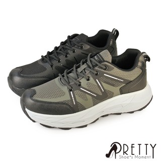 【Pretty】男 登山鞋 運動鞋 休閒鞋 戶外 機能 防潑水 反光 綁帶N-10689