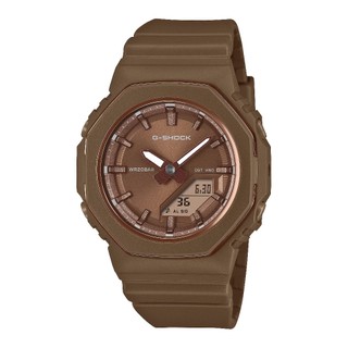 CASIO卡西歐 G-SHOCK GMA-P2110B-5A 數碼指針系列 低調光澤金屬設計潮流腕錶 棕色 40.5mm
