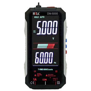【HILA海碁】DM-5000 智慧型全螢幕數字電錶 4.8吋雙顯示 全自動判別 True RMS USB充電 台灣品牌