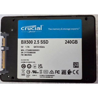 CRUCIAL 美光SSD 240G BX500 2.5吋固態硬碟 使用18334H