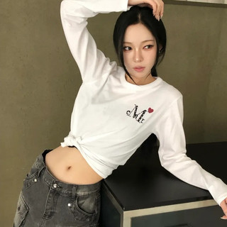 🇰🇷 韓國KKOBA 現貨 Mucent LOVRITS mini heart LOGO 短版 迷你愛心 長袖上衣