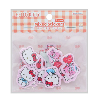 日本 sun-star 三麗鷗 Hello Kitty & Tiny Chum 綜合貼紙包/ 紅 eslite誠品
