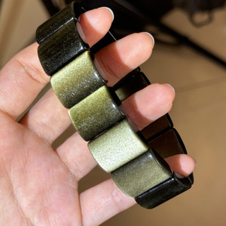 b190金曜 金曜石 滿版 強效應 冰種金曜手排 20*7mm手圍18.5 頂級金曜 冰種 曜石 現貨實拍 優惠價 擋煞