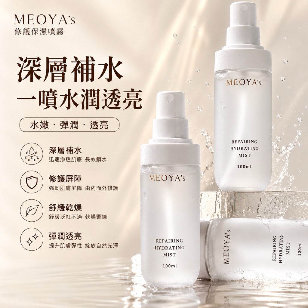 隔日到貨【MEOYA's】上新🔥修護保濕噴霧 保濕補水噴霧 深層補水 舒緩修護保濕 全膚質適用 敏感肌適用 B5保濕噴霧