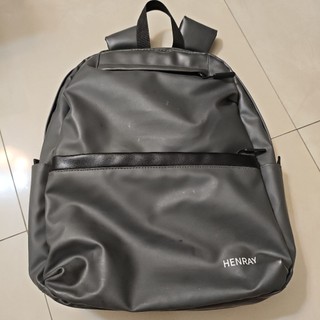 二手 Henray 灰色 仿皮 後背包