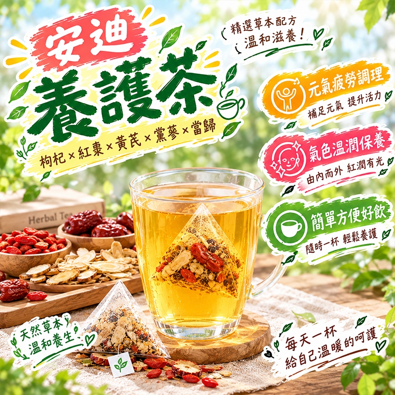 【台灣茶韻】安迪養護茶 元氣安迪茶 黃耆 當歸 黨參 紅棗 枸杞 趙露思 安迪湯 調整體質 營養補給 日常保養 養生茶