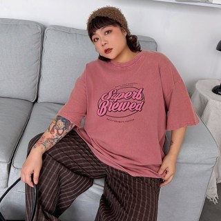 LULUS/PLUS/中大尺碼/復古美式英字水洗圓領寬鬆上衣３色【A01260781】260902