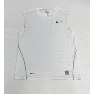 (113) 白色Nike Pro Combat Dri-FIT 運動無袖背心