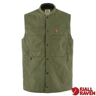 【Fjallraven 小狐狸】男 工裝多口袋內填充保暖背心86708-625 月桂綠