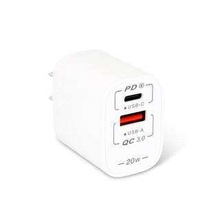 聖岡科技 PD+QC 20W雙孔極速快充充電器 PD快充充電器 PD充電器 TYPE-C+USB充電器