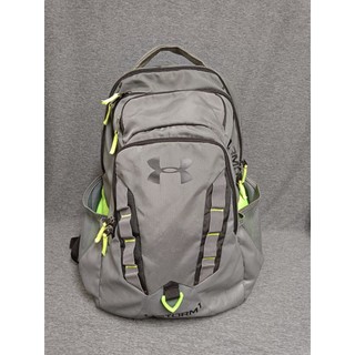 Under Armour UA Hustle Storm 防潑水後背包 灰螢光綠 可放15吋筆電