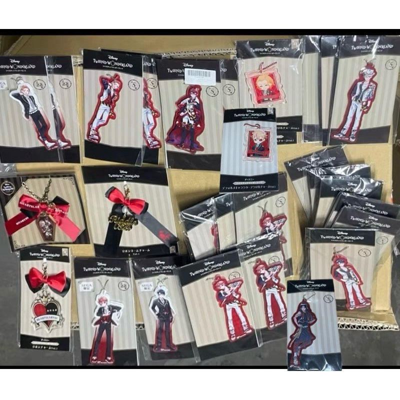 （日版 全新）迪士尼 扭曲仙境 紅心寮 各角色 壓克力吊飾、合金吊飾