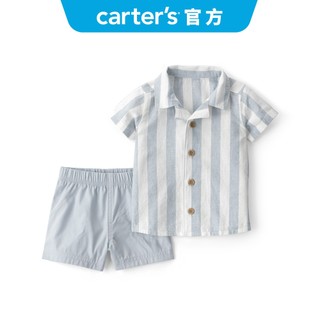 【Carter's 卡特】嬰兒 2件組套裝(襯衫/短褲) 童裝 | 官方旗艦店