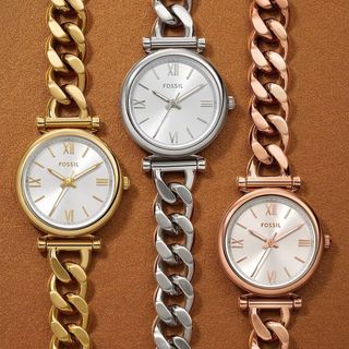 FOSSIL Carlie 優雅玫瑰金羅馬時刻手鍊女錶 多款任選