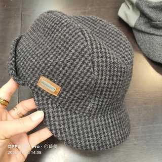 $499 *KANGOL 毛尼 摺耳 帽子 灰色千島紋 學院風 報童帽