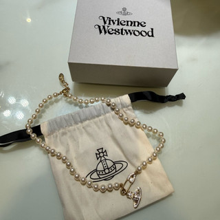 Vivienne Westwood西太后金色迴紋針珍珠項鍊