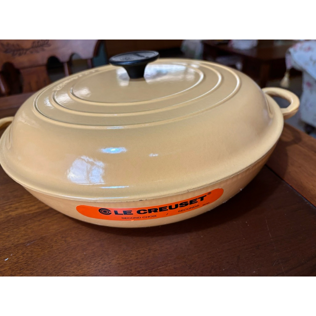 Le Creuset  鑄鐵鍋 （橘標/美國帶回）淺底鍋 壽喜燒鍋 淺圓鑄鐵鍋 30cm