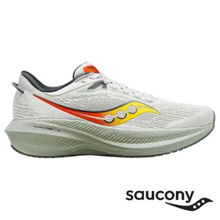 【Saucony】TRIUMPH 21男緩衝運動鞋『111白/灰』SA20881 戶外 露營 休閒 時尚 出國 旅行 訓