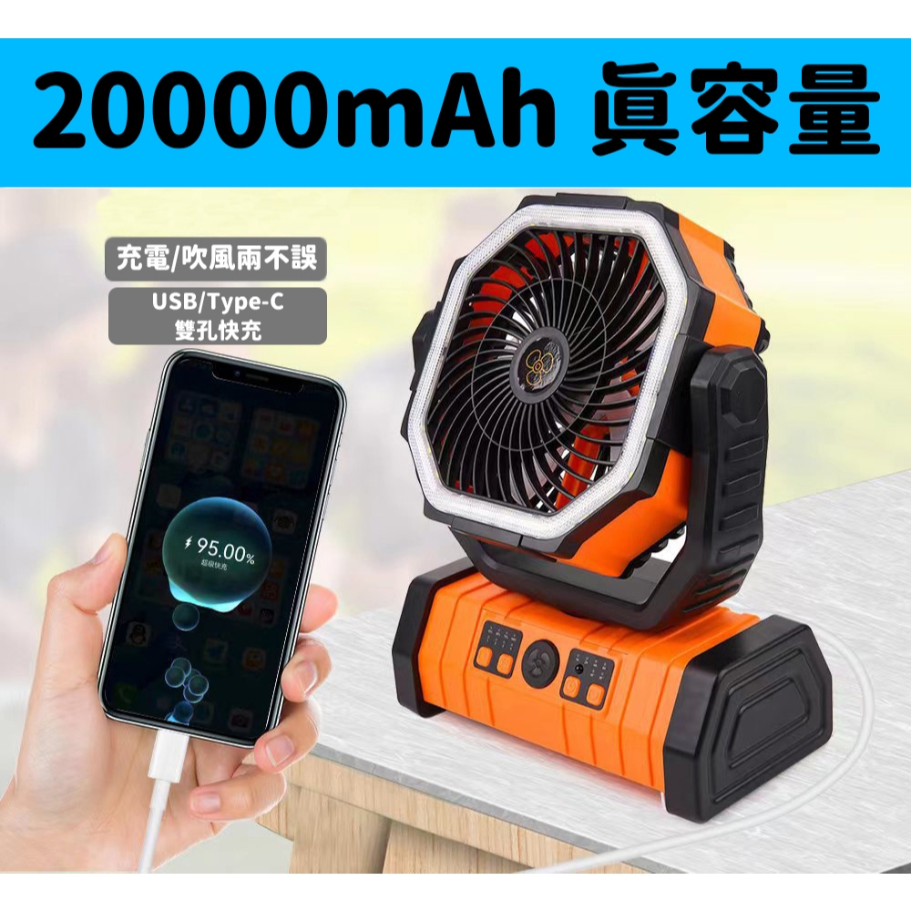 隔日到貨 F6風扇 露營風扇 LED燈 散熱風扇 2萬大容量 充電式風扇 辦公室 旅行用風扇 自動擺頭 自動轉向