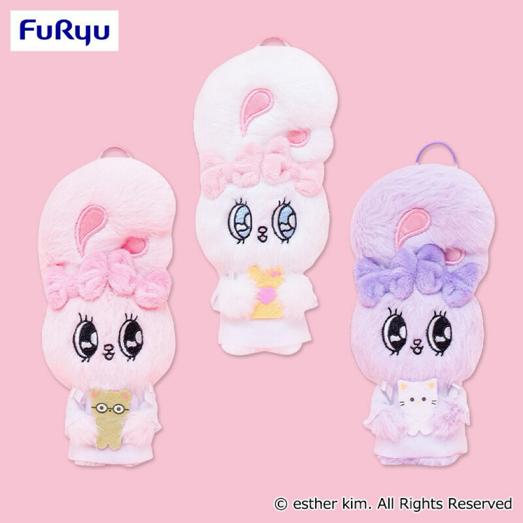 ❤Lika小舖❤I艾絲樂小兔 日本帶回全新正版現貨 Esther Bunny景品玩偶布偶娃娃吊飾 毛絨絨兔子抱貓咪 押上