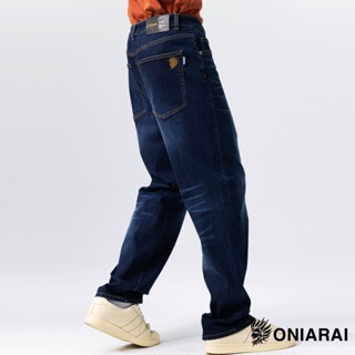 BLUE WAY 鬼洗 ONIARAI - 男款 757新天絲中腰丹寧舒適直筒褲(深藍)