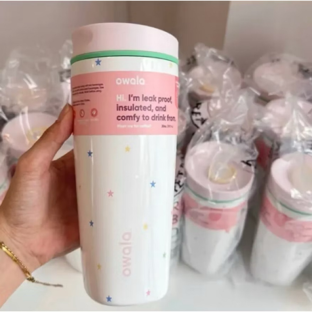 現貨🇺🇸Owala SmoothSip Slider 陶瓷內膽 咖啡杯 600ml 星星✨隨行杯 超商咖啡 保溫杯