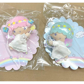 日本正版商品～*三麗鷗 雙子星 Little twin stars絨毛玩偶別針 (天使款) KIKI LALA 毛絨胸針