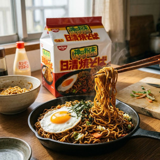 【貓咪姐妹】日本Nissin 日清 經典神粉末炒麵 100gX5包裝 日式炒麵 燒炒麵 日清炒麵 日本泡麵