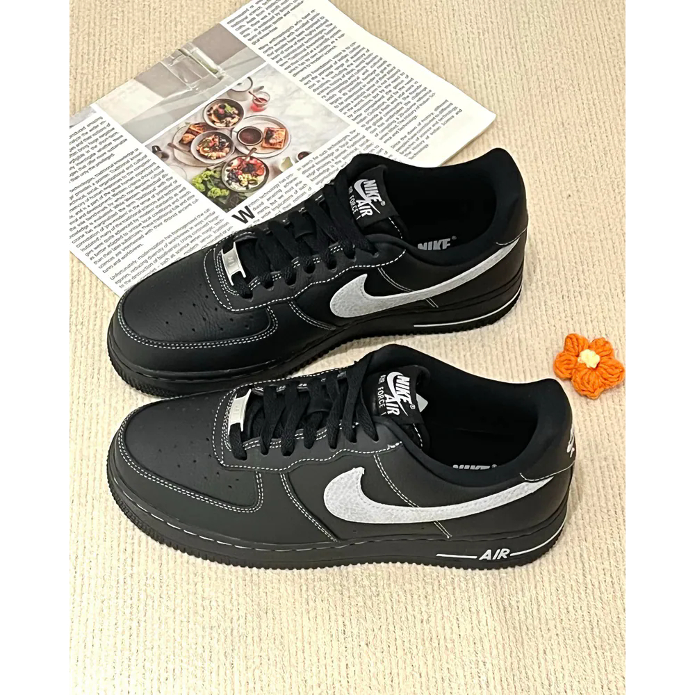 Nike Air Force 1 Low '07 LV8 Black Grey黑魂  白縫線 休閒鞋HQ2037-006