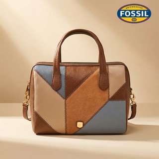 【FOSSIL 官方旗艦館】Lainey 真皮波士頓包-異色拼接 ZB11205186