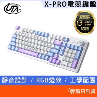 X-PRO總代理 RGB靜音鍵盤+滑鼠套組 多功能旋鈕 幻彩燈效 人體工學 電競鍵盤 發光有線鍵盤 電腦周邊 辦公鍵盤