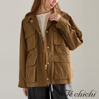 Te chichi 工裝風多口袋設計排釦拉鍊翻領外套(0F001171610)