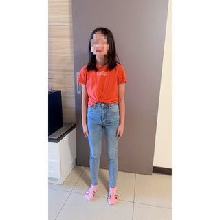 【二手誠實出清】PUMA 女童/青少年 扭結短版運動短 T（亮橘/珊瑚色）- 附實量尺寸與瑕疵說明
