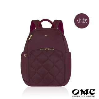 【OMC】口袋款後開式防盜後背包(小款)23344(勃根地紅)