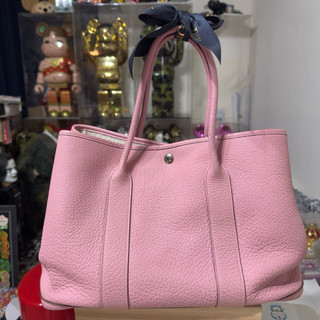 愛馬仕 花園包 36公分 粉色 Hermes garden party 二手