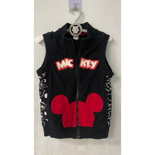 二手｜近全新｜迪士尼 Disney Baby 麗嬰房 米奇造型拉鍊背心｜滿版印花＋紅色米奇拼接｜4X童裝背心｜約4歲