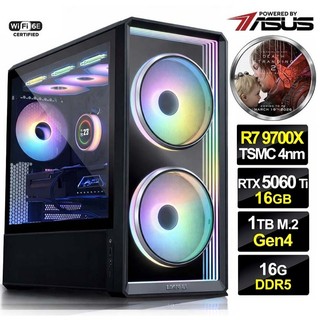 死亡擱淺】全新R7-9700X 華碩 TUF WIFI 超頻雙扇 RTX5060TI O16G 電競 1T 金牌 電腦