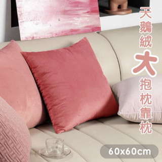 【台灣現貨】研紡枕所 60x60cm天鵝絨素面大抱枕大靠枕｜共6色｜60x60/70x70cm