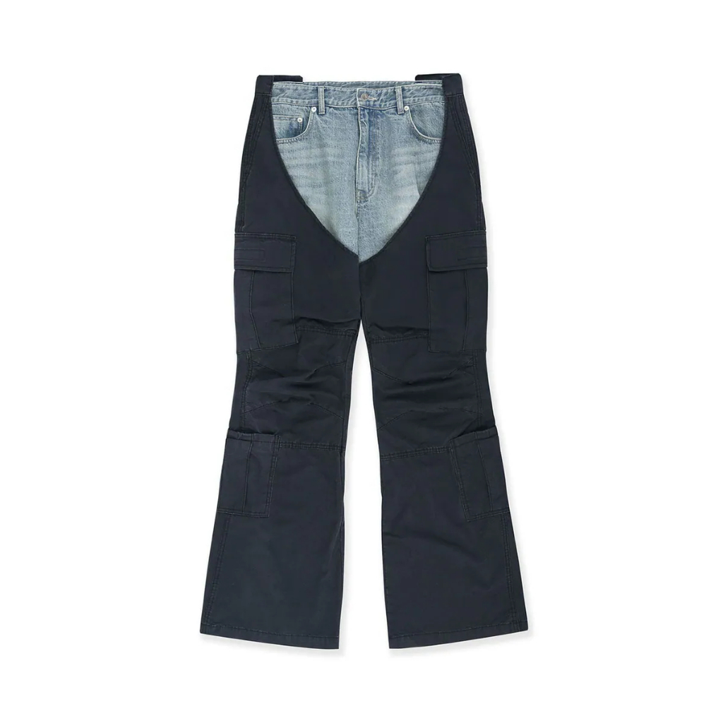 『Definite』Protocol Index｜Biker Cargo Denim Pants (Blue&Navy)