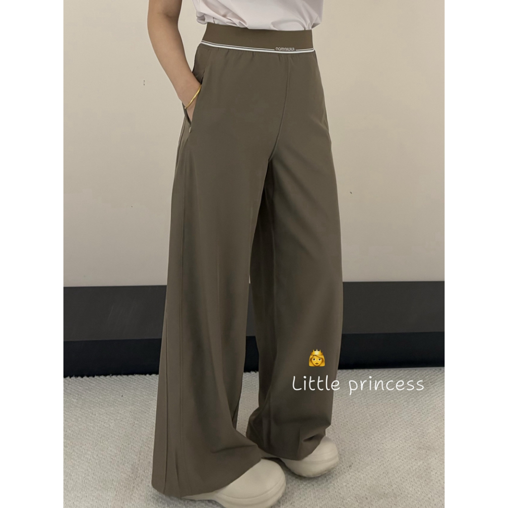 Little princess-🇰🇷代購🔥 lululemon 露露樂蒙 刺繡腰標 闊腿褲 寬鬆 舒適 收腰 休閒長褲