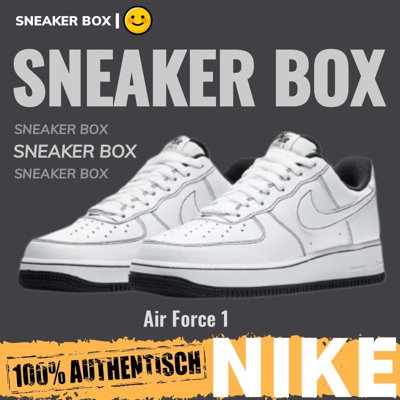 【U+】Nike 鞋 Air Force 1'07 Low"白黑縫線" 男鞋 女鞋 低幫休閒運動板鞋 空軍一號