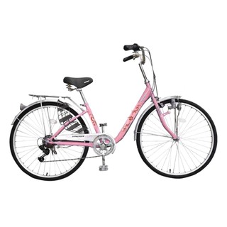 BIKEONE MG9 PLUS 24吋6速日式和風淑女車內置磨電燈低跨點設計復古式美學婆婆媽媽姐妹學生通勤自行車