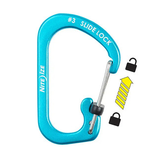 美國 奈愛 Nite Ize SlideLock® Carabiner 鋁合金輕量鎖定登山扣 窄版防脫落掛鉤