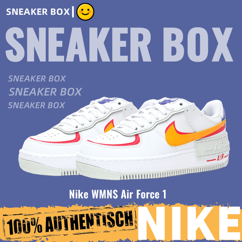 【U+】Nike 鞋 WMNS Air Force 1 Shadow "白寶藍紅黃" 空軍一號 休閒運動鞋 板鞋 男女鞋
